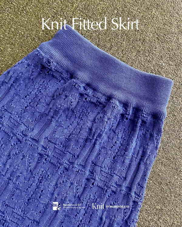 Take a look closer to Knit Fitted Skirt by Bajukertas & Co. This fotted skirt is knitted with Po